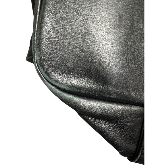 Tumi Weekender Bag Black Leather Tote Travel 18x17x8 - Picture 5 of 16